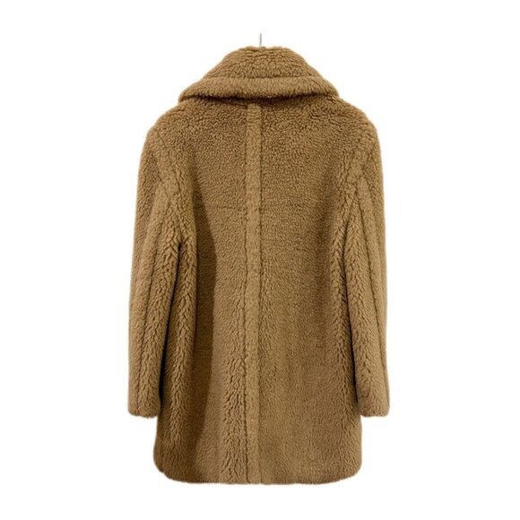 Max Mara Womens Camel Teddy Coat Size 6 Wool & Silk Blend - Picture 2 of 7